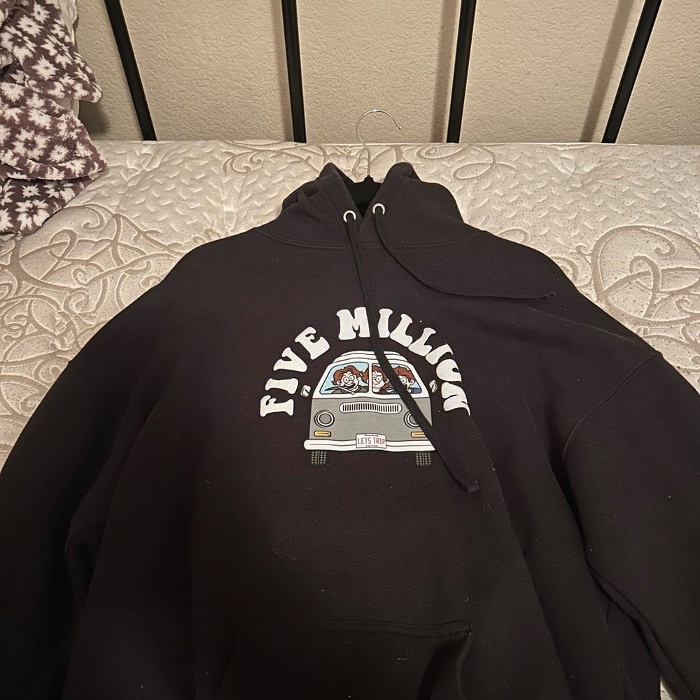 Black Hoodie with Graphic Print